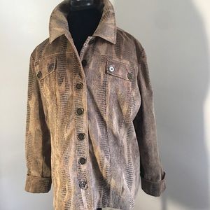 CHICO’S faux animal print jacket